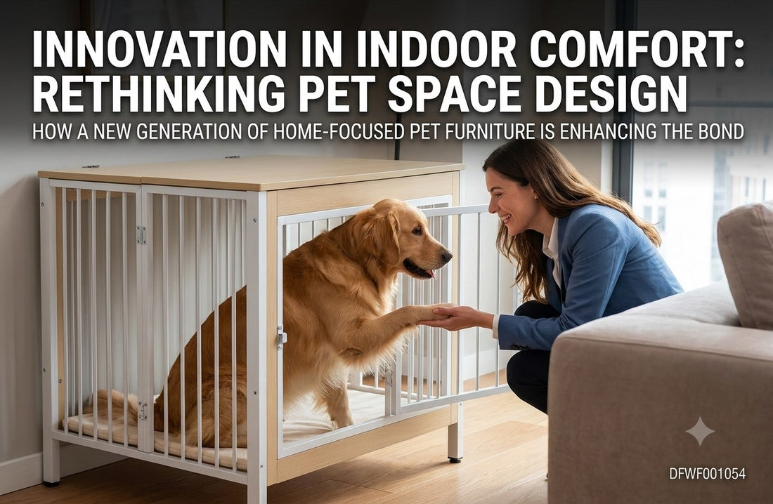 SUNNYPET Indoor Foldable Wooden Dog Crate — Innovation in Indoor Comfort, Rethinking Pet Space Design