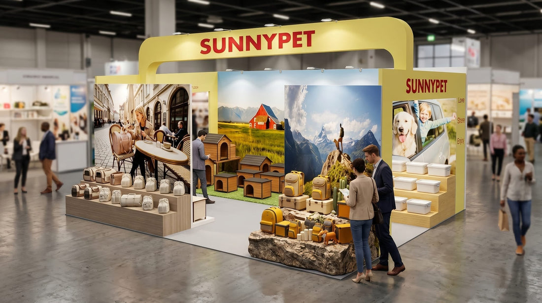 SUNNYPET Booth at Interzoo 2026 Nuremberg — pet housing, travel carriers and accessories display